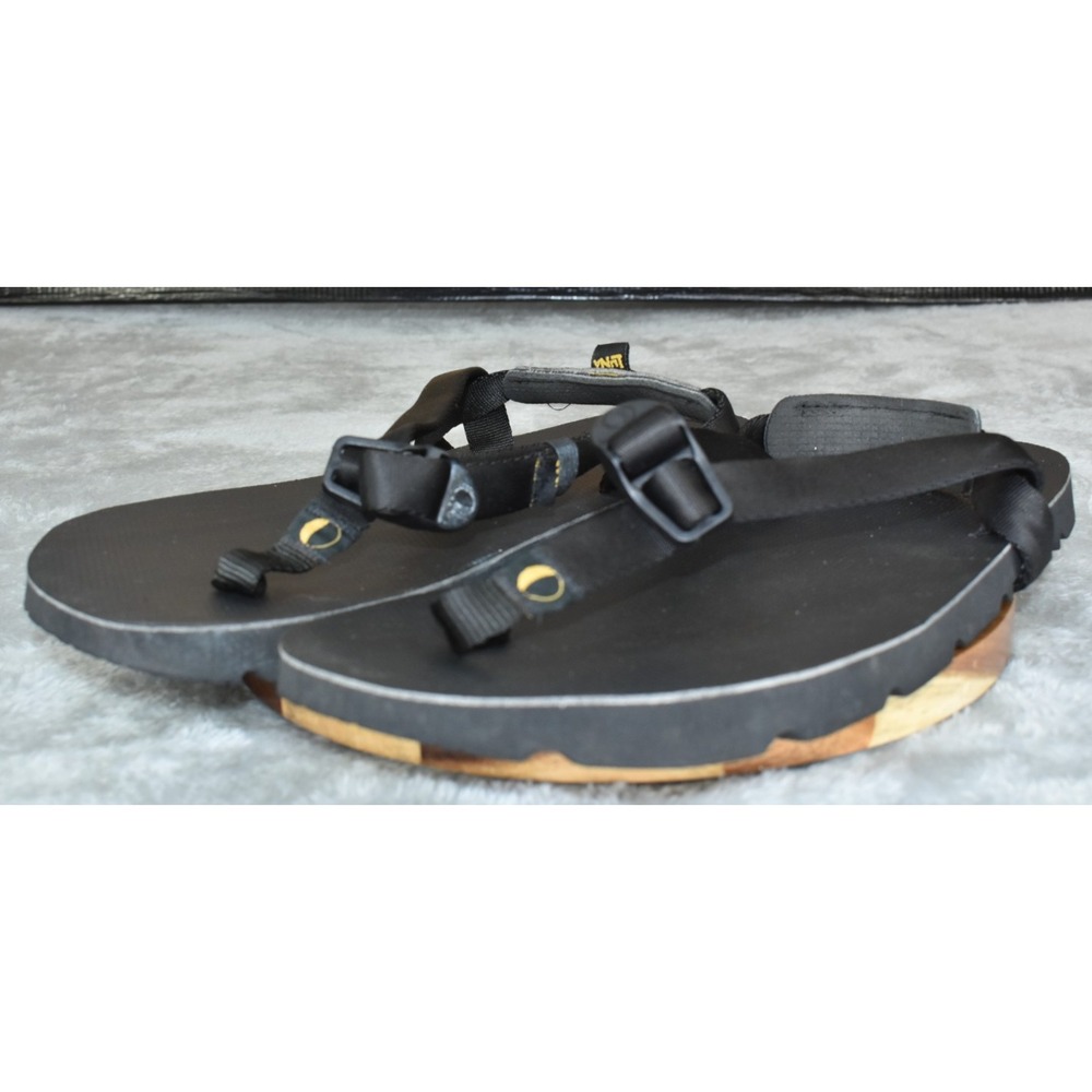 Luna Men Sandals Size 9.5 Mono Winged Edition Black Flip Flop